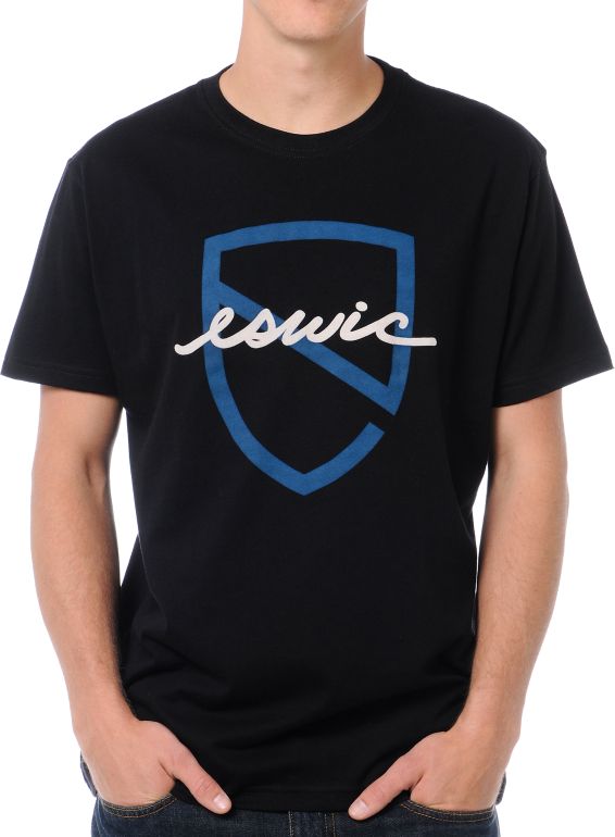 Eswic Script Shield Black Tee Shirt