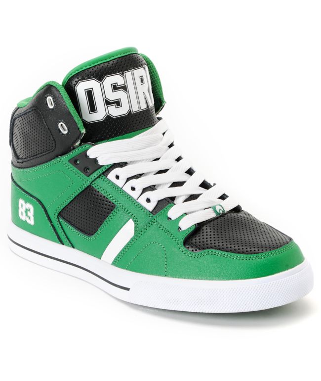 Osiris NYC 83 Vulc Baller Series Green, White & Black Shoe