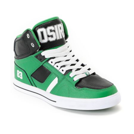 Osiris NYC 83 Vulc Baller Series Green, White & Black Shoe