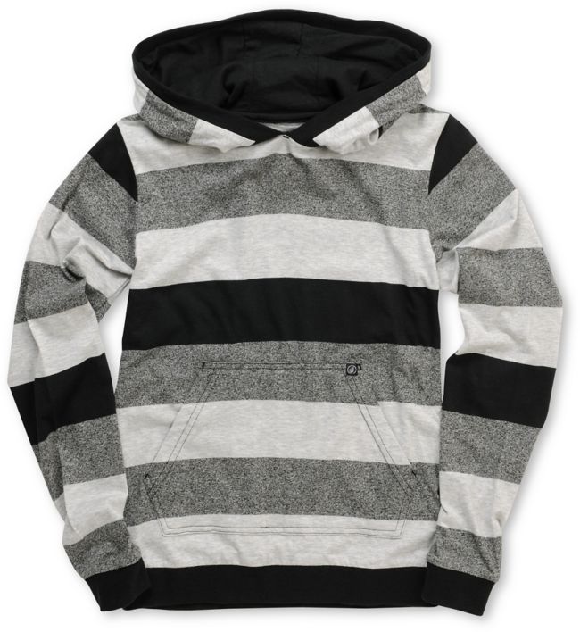 Volcom Boys Transmit Grey Stripe Hooded Top