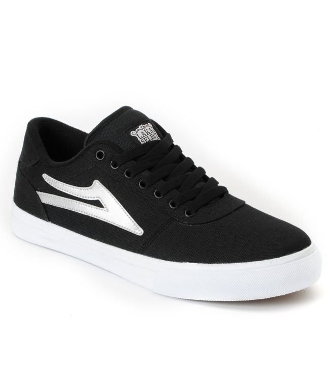 Lakai Manchester Select Black & Silver Skate Shoe