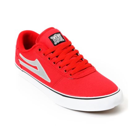 Lakai Manchester Select Red & Silver Skate Shoe