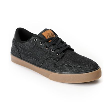 Lakai Carroll 5 Black Denim Skate Shoe