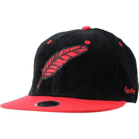Cast Shadow Feather Black Corduroy Snapback Hat