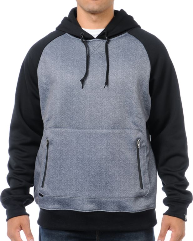 Empyre Treeline Black & Charcoal Tech Fleece Jacket Pullover Hoodie