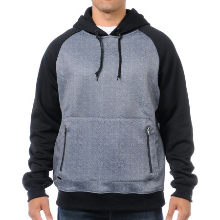 Empyre Treeline Black & Charcoal Tech Fleece Jacket Pullover Hoodie