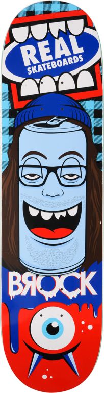 Real Greg Mike Brock Canface 8.25" R1 Construction Skateboard Deck