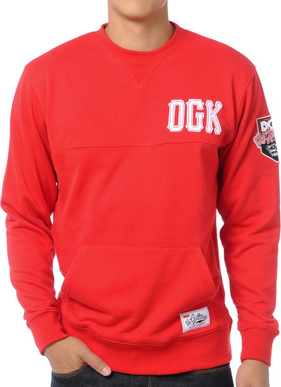 DGK Go Getters Red Crew Neck Sweatshirt