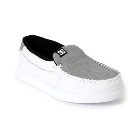 DC Villain White & Grey Herringbone Slippers