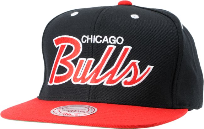 NBA Mitchell and Ness Chicago Bulls 2Tone Script Snapback Hat
