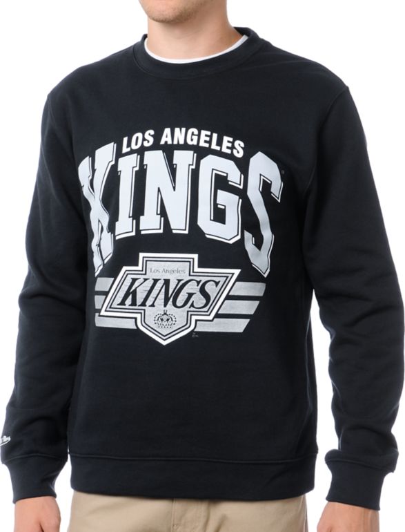NHL Mitchell and Ness Kings Stadium Black Crew Neck Sweatshirt
