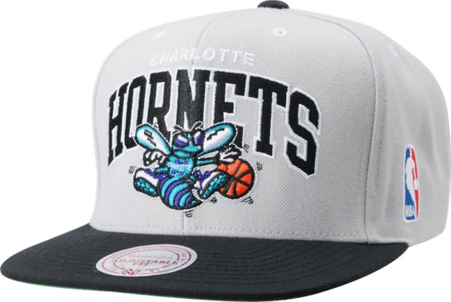 NBA Mitchell and Ness Charlotte Hornets Grey Arch Snapback Hat