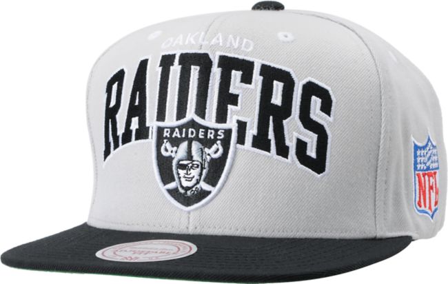 NFL Mitchell and Ness Raiders Grey Arch Logo Snapback Hat