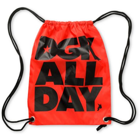 DGK All Day Red Drawstring Bag