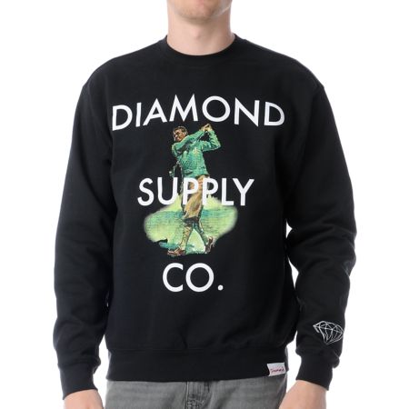Diamond Supply Golf Black Crew Neck Sweatshirt