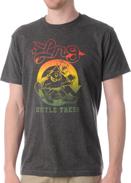 LRG Hustle Trees Charcoal & Rasta Tee Shirt