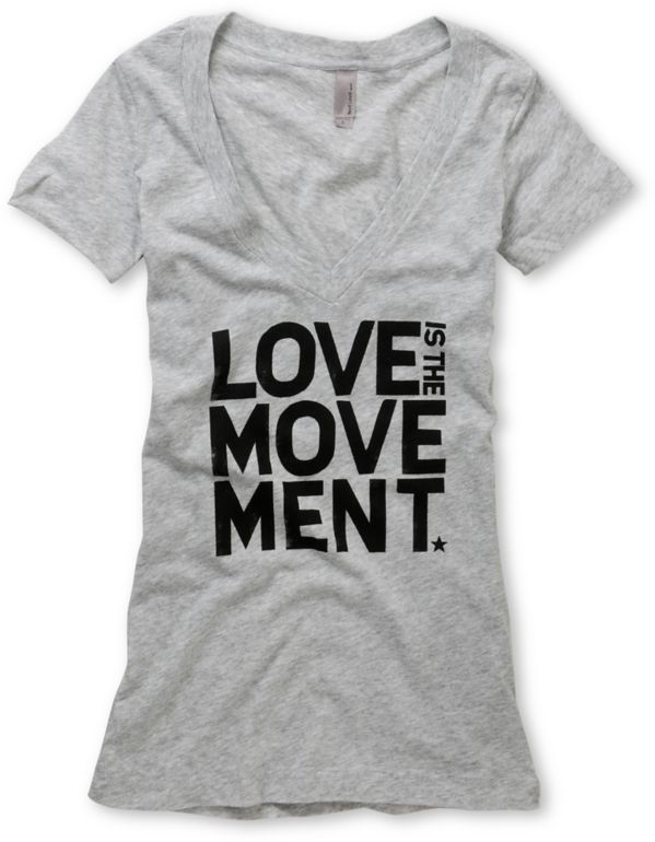 TWLOHA Movement Heather Grey V-Neck Tee Shirt