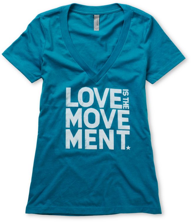 TWLOHA Movement Teal V-Neck Tee Shirt