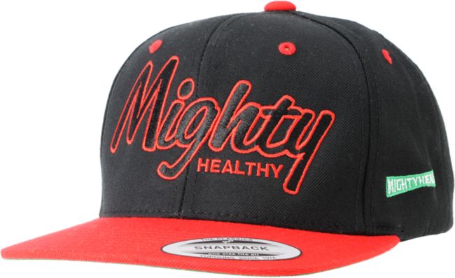 Mighty Healthy Classic Black & Red Snapback Hat
