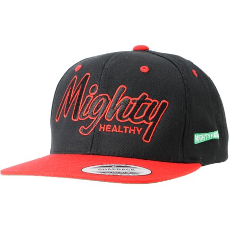 Mighty Healthy Classic Black & Red Snapback Hat