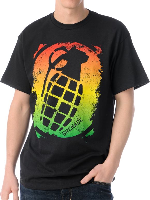 Grenade Stenz Rasta Black Tee Shirt