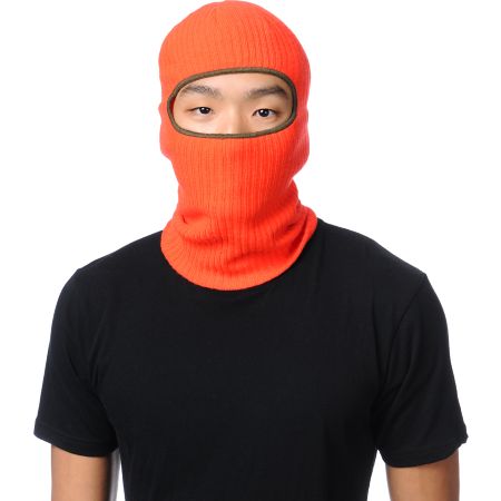 Coal Clava Neon Orange Knit Facemask Beanie