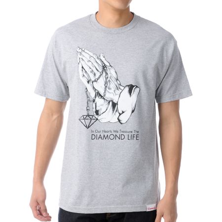 Diamond Supply Treasure Heather Grey Tee Shirt 