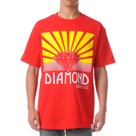 Diamond Supply Co Shining Red Tee Shirt