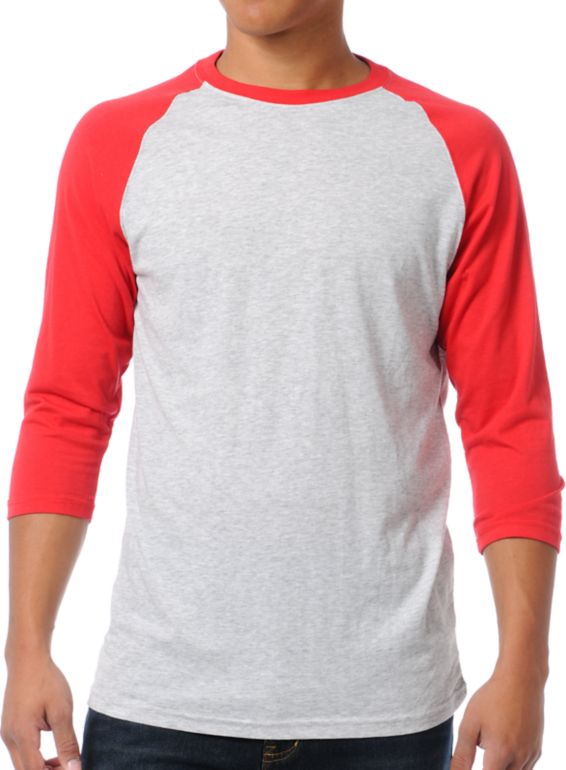 Zine 2nd Inning Grey & Red Baseball Shirt