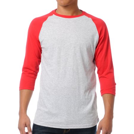 Zine 2nd Inning Grey & Red Baseball Shirt