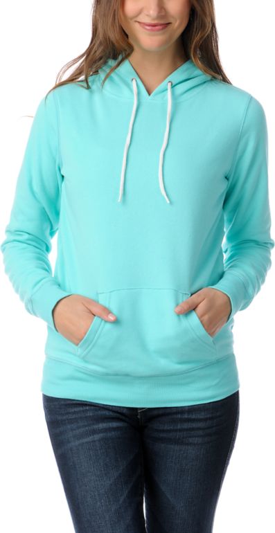 Zine Girls Ceramic Teal Pullover Hoodie