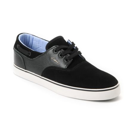 Circa Valeo Black Leather & Suede Skate Shoe