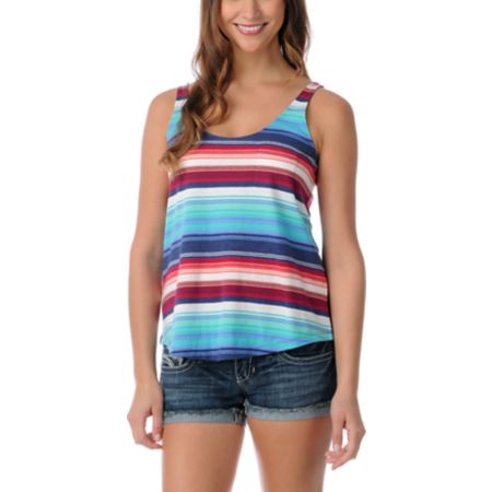 Empyre Girls Loni Blanket Stripe Crop Tank Top