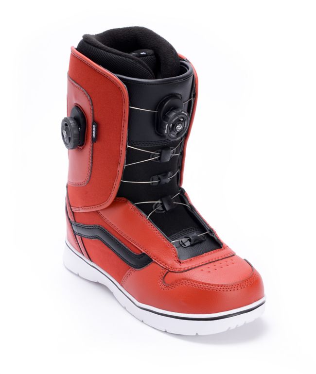 Vans Aura Red Double BOA Snowboard Boots 2013