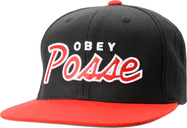Obey Posse Black & Red Snapback Hat