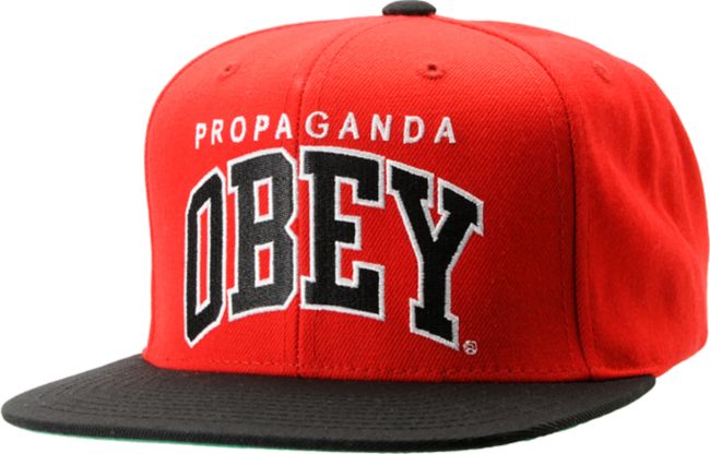 Obey Throwback Red & Black Snapback Hat