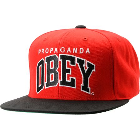 Obey Throwback Red & Black Snapback Hat