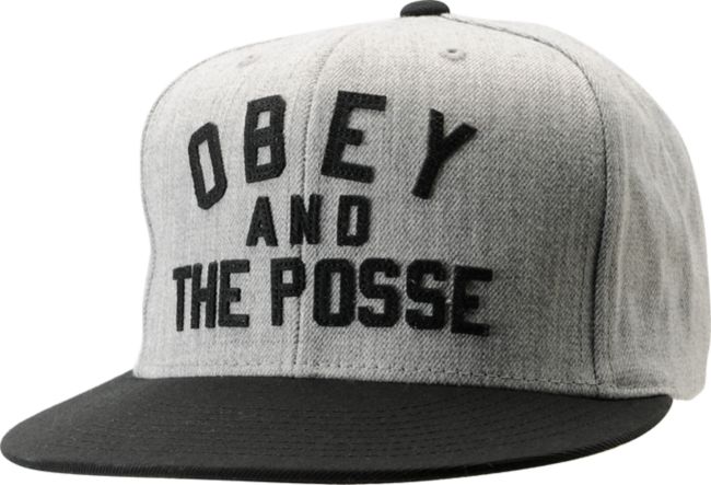 Obey And The Posse Heather Grey & Black Snapback Hat