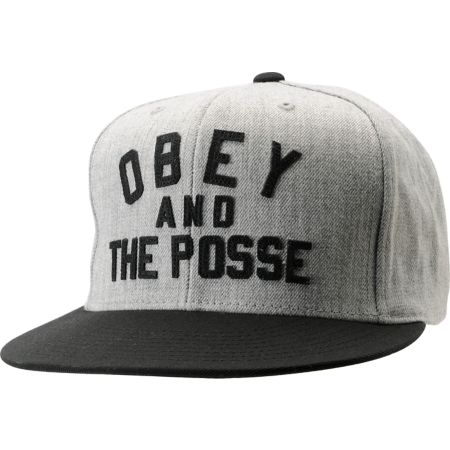Obey And The Posse Heather Grey & Black Snapback Hat