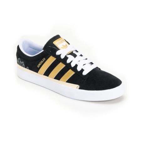 Adidas Rayado Low Black & Gold Skate Shoe