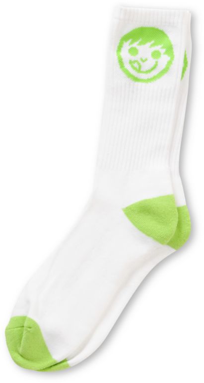 Neff Logo White & Green Crew Socks