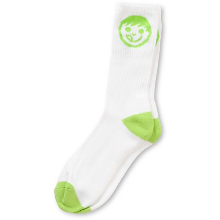 Neff Logo White & Green Crew Socks