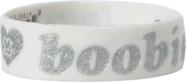 Keep A Breast White & Silver Glitter I Love Boobies Bracelet