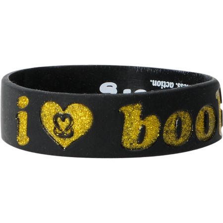 Keep A Breast Black & Gold Glitter I Love Boobies Bracelet