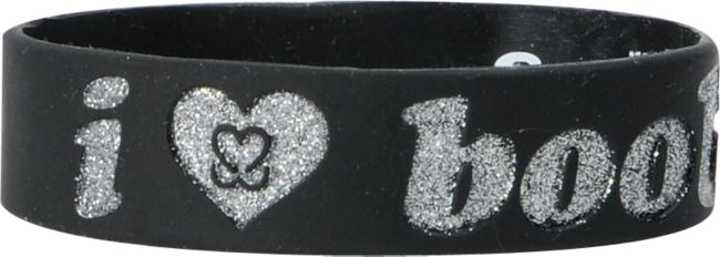 Keep A Breast Black & Silver Glitter I Love Boobies Bracelet