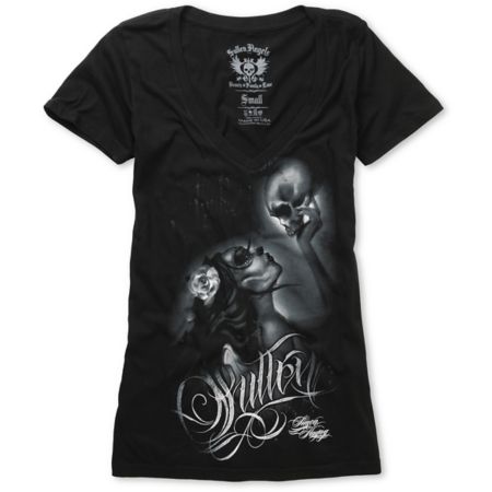 Sullen Girls Whisper Black V-Neck Tee Shirt
