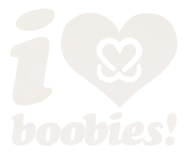 Keep A Breast Foundation I Heart Boobies White Die Cut Sticker