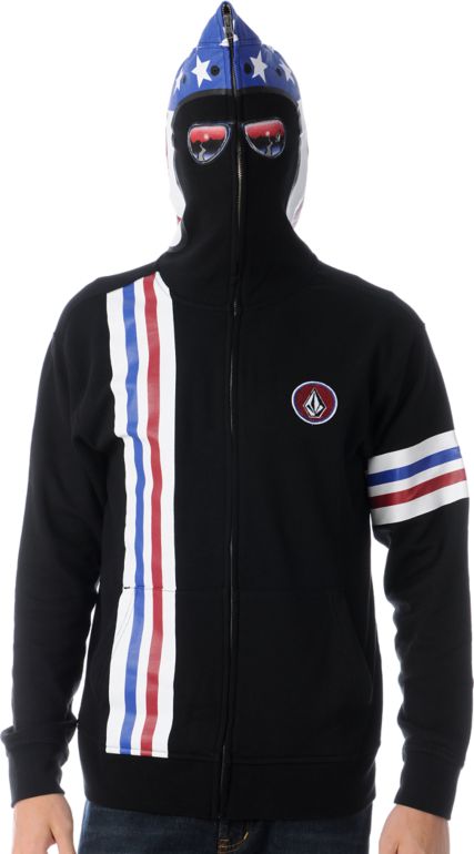 Volcom Inyoface Black Full Zip Face Mask Hoodie