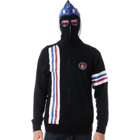 Volcom Inyoface Black Full Zip Face Mask Hoodie