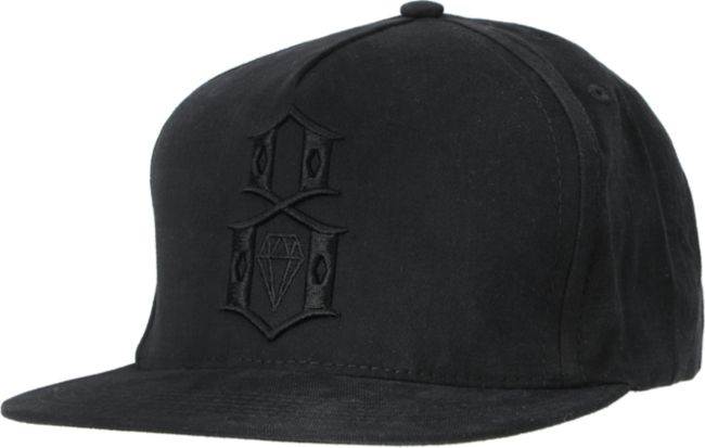 REBEL8 R8 Logo Black Out Black Snapback Hat